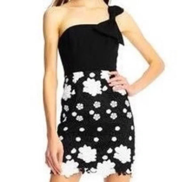 Aidan by Aidan Mattox | Dresses | Aidan By Aidan Mattox Black And White Bow  Dress | Poshmark